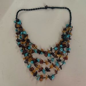 multicolored statement necklace